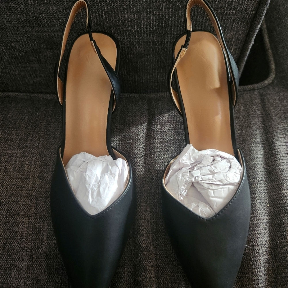 Pointy toe low pumps black shein